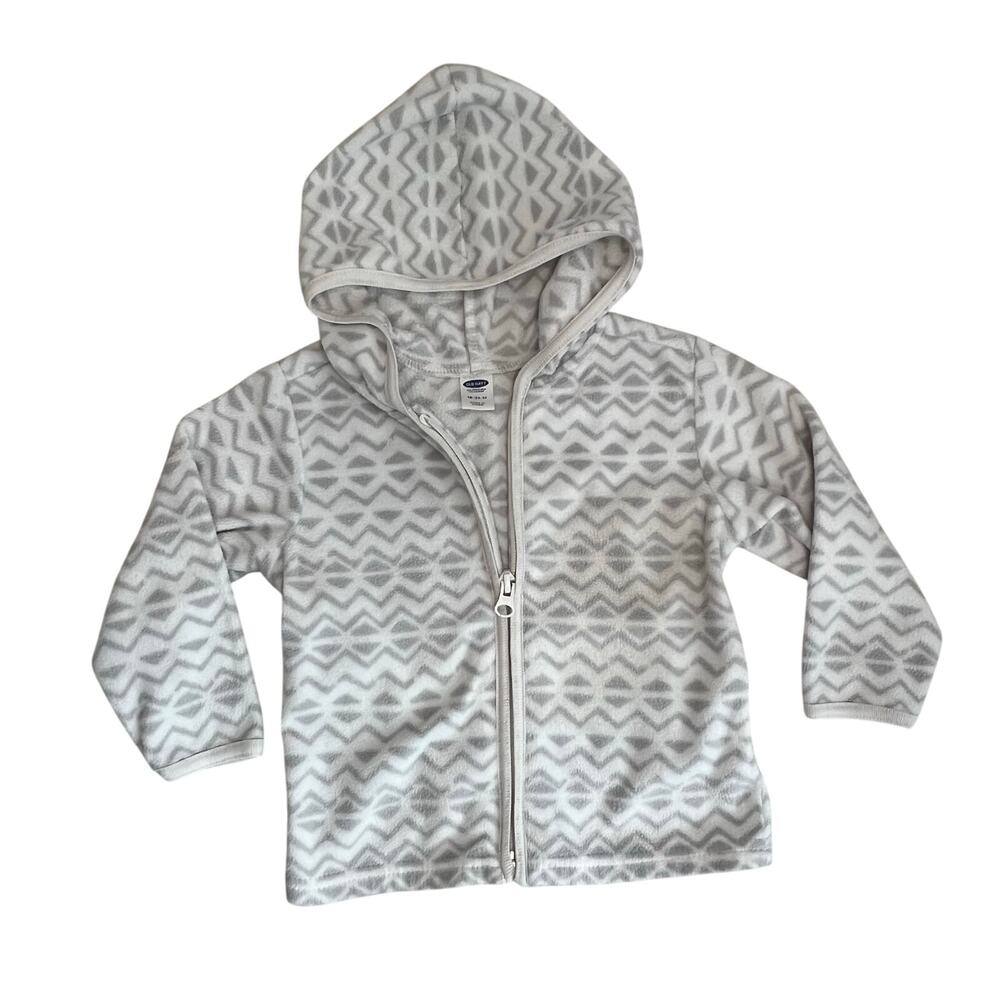 Old Navy toddler gray full zip fleece hoodie Size 18-24 months